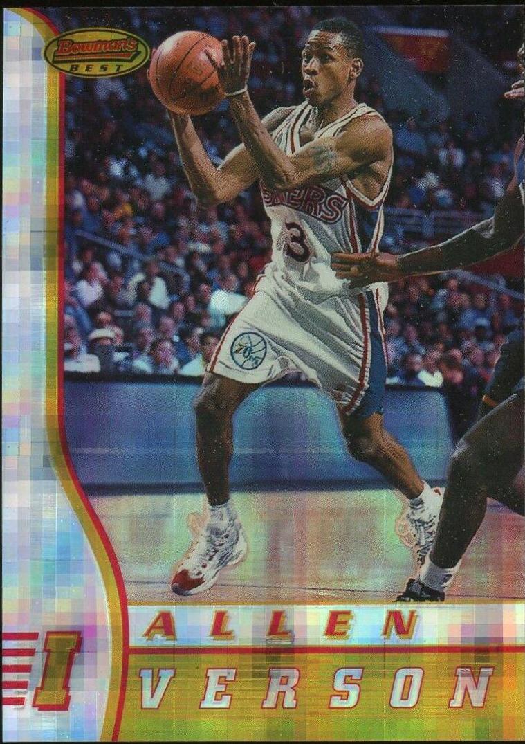 1996 Bowman's Best Rookie Allen Iverson [Atomic Refractor] #R1 card