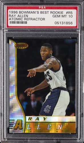 1996 Bowman's Best Rookie Ray Allen [Atomic Refractor] #R5 card