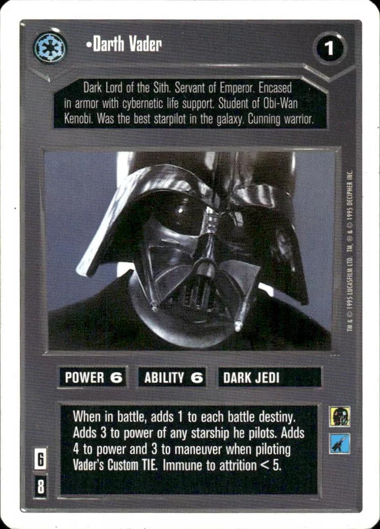1996 CCG Premiere Darth Vader card