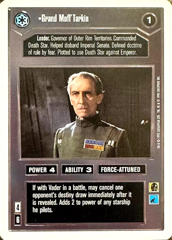 1996 CCG Premiere Grand Moff Tarkin card