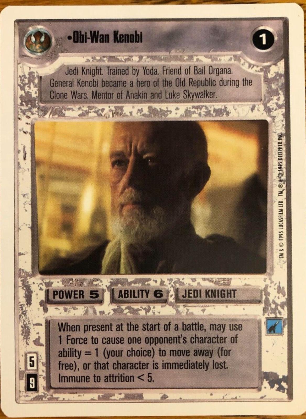1996 CCG Premiere Obi-Wan Kenobi card