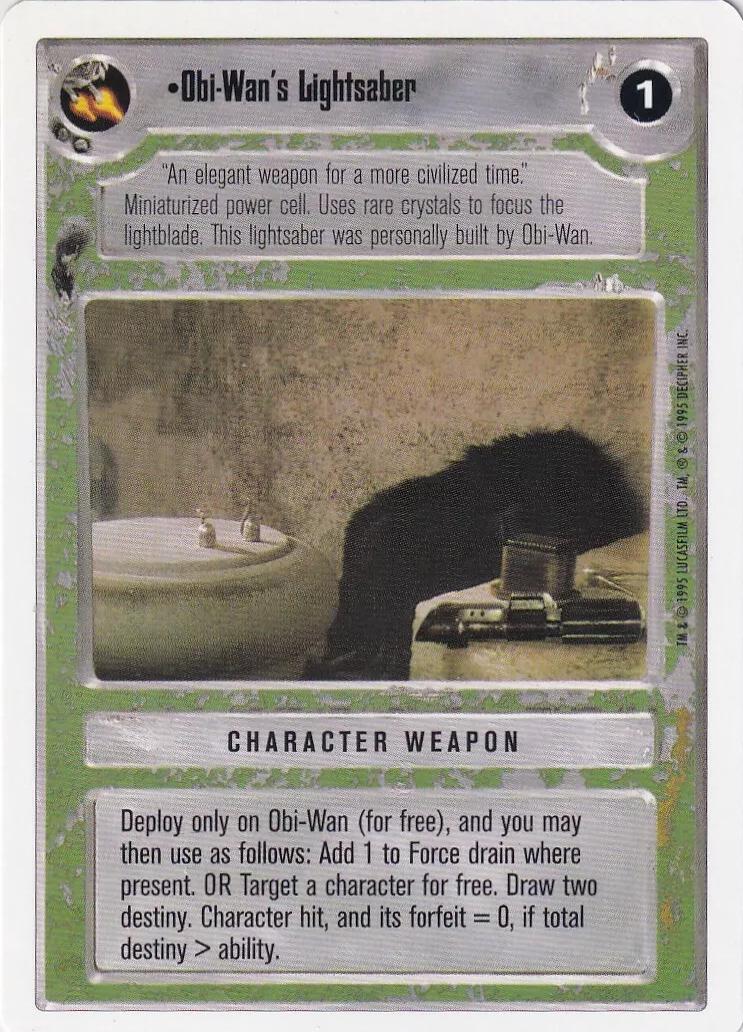 1996 CCG Premiere Obi-Wan's Lightsaber card