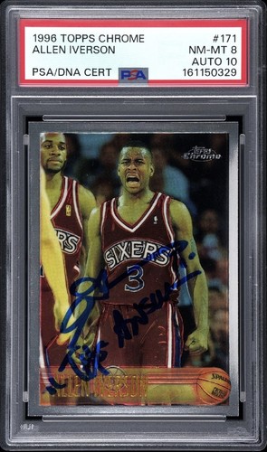 1996 Topps Chrome Allen Iverson #171 card