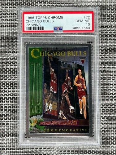 1996 Topps Chrome Chicago Bulls 72 Wins #72 card