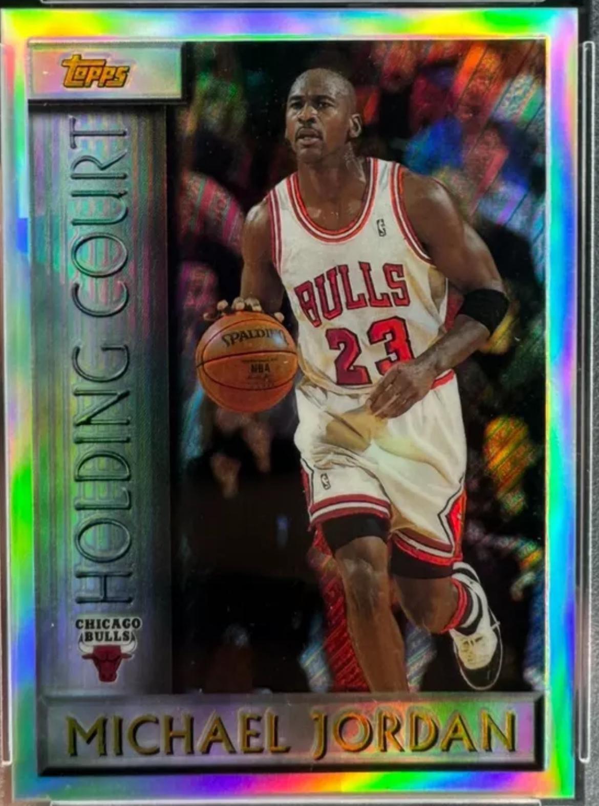 1996 Topps Holding Court Michael Jordan [refractor] #HC2 card