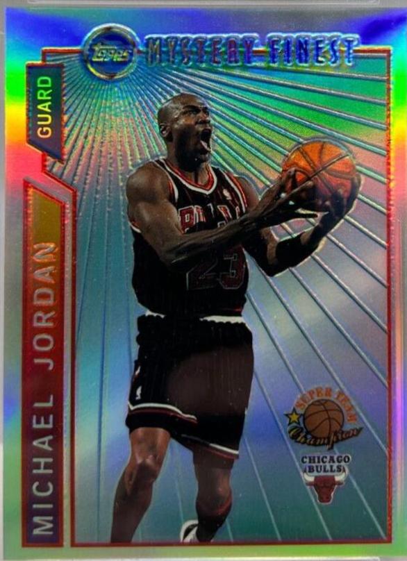 1996 Topps Mystery Finest Michael Jordan [Super Team Champion Bordered Refractor] #M14 card