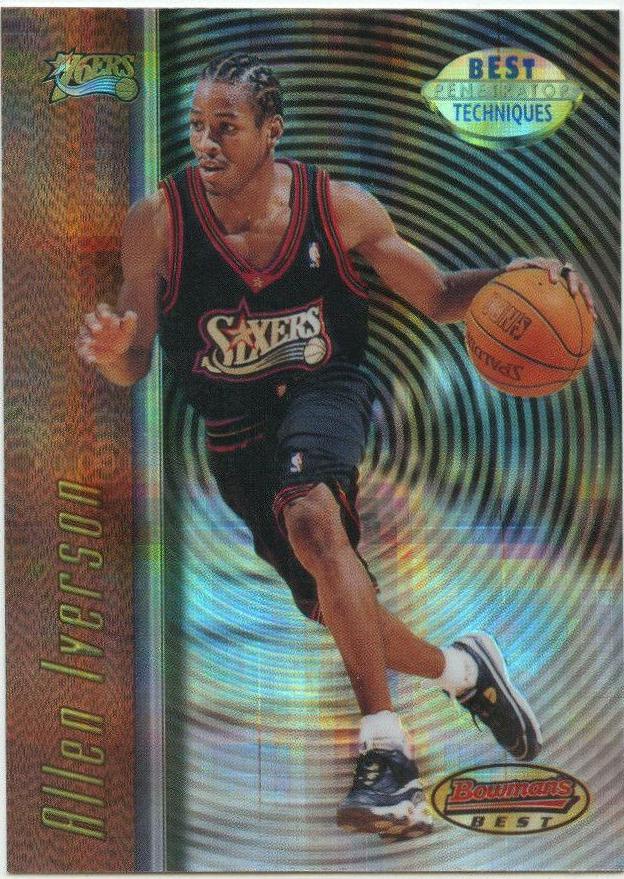1997 Bowman's Best Techniques Allen Iverson [Atomic Refractor] #T9 card