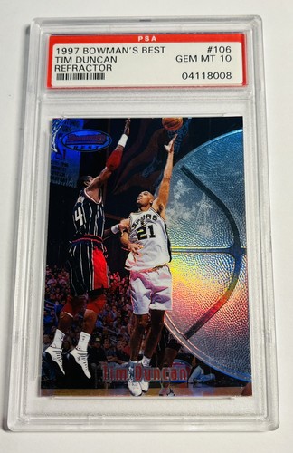1997 Bowman's Best Tim Duncan [Refractor] #106 card