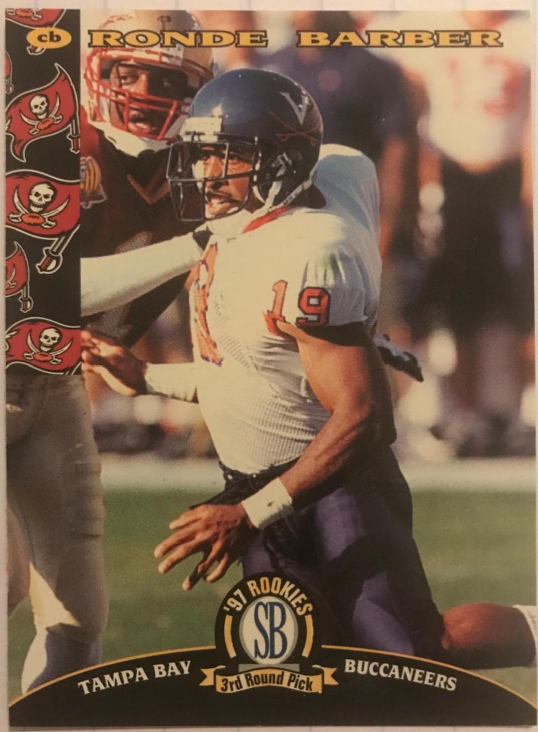 1997 Panini Score Board NFL Rookies Ronde Barber #42 card