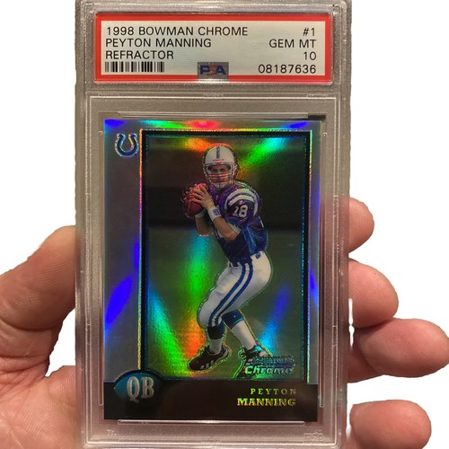 1998 Bowman Chrome Peyton Manning [Refractor] #1 card