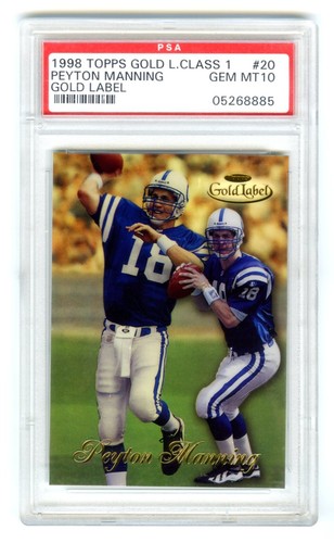 1998 Topps Gold Label Peyton Manning [Class 1 Black] #20 card