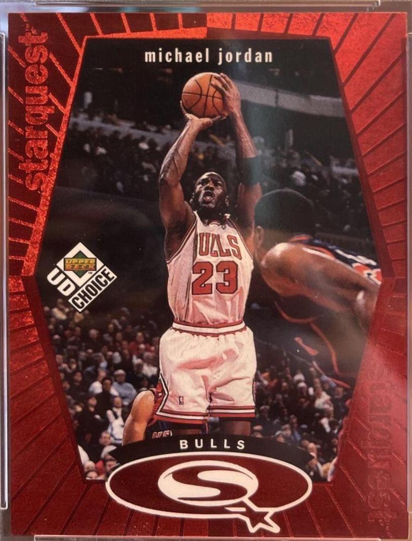 1998 UD Choice Starquest Michael Jordan [Red] #SQ30 card