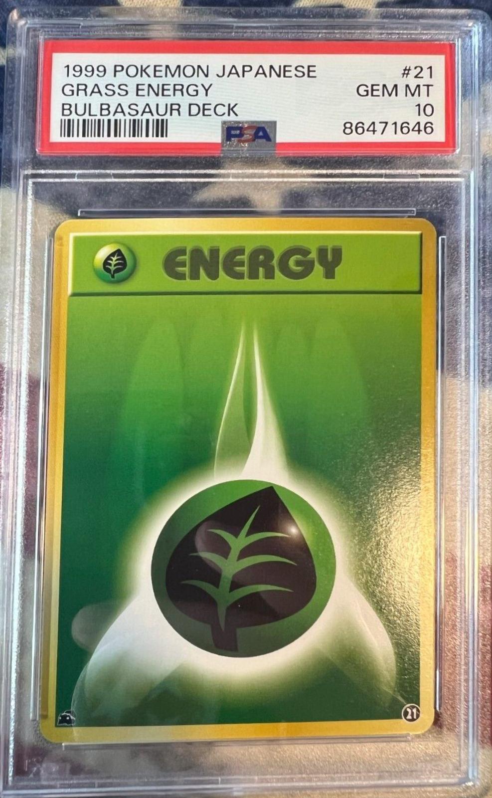 1999 Japanese Bulbasaur Deck Grass Energy #21 card