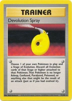 1999 Pokemon Base Set Devolution Spray #72 card