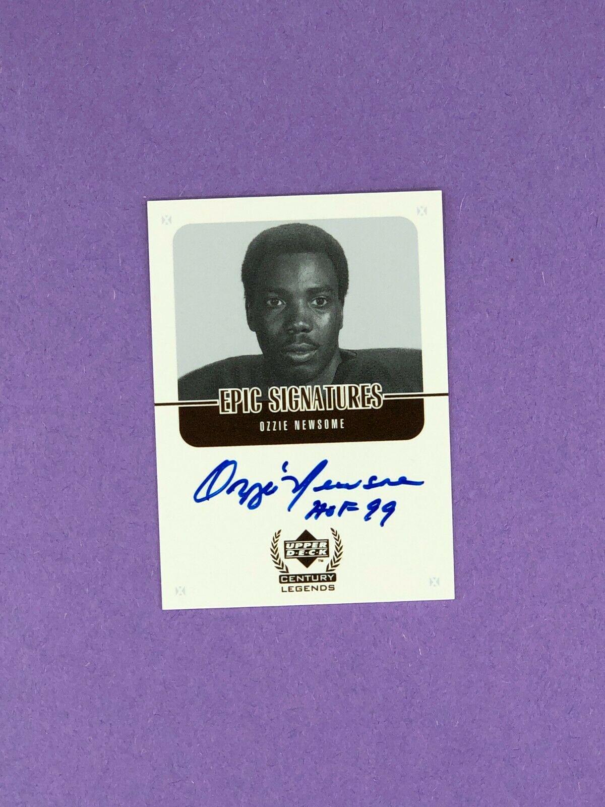 1999 Upper Deck Century Legends Epic Signatures Ozzie Newsome #ON card
