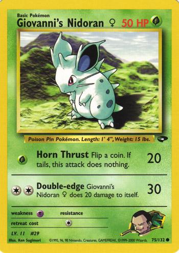 2000 Gym Challenge Giovanni's Nidoran #75 card