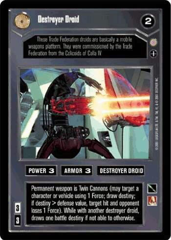 2001 CCG Coruscant Destroyer Droid card