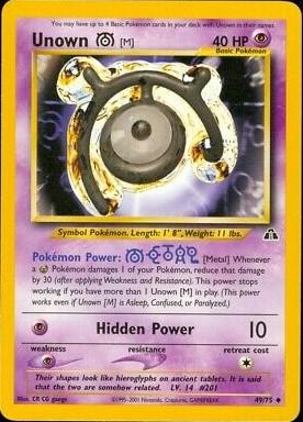 2001 Neo Discovery Unown M #49 card