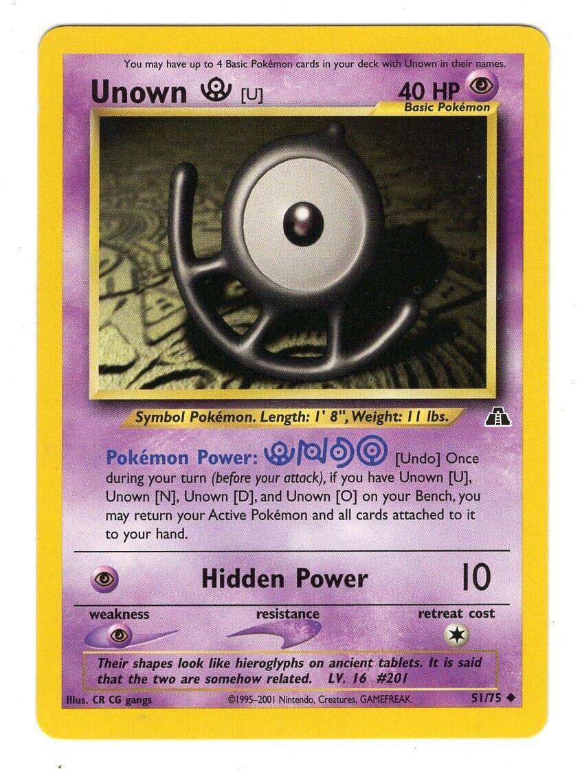 2001 Neo Discovery Unown U #51 card
