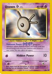 2001 Neo Revelation Unown K #58 card