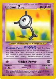 2001 Neo Revelation Unown Y #40 card