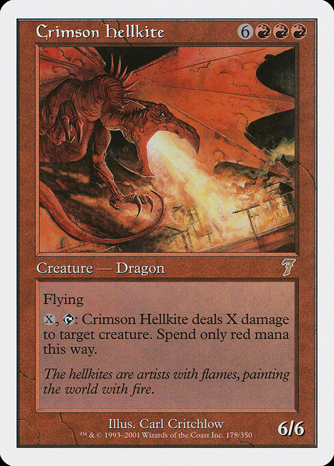 2001 Seventh Edition Crimson Hellkite #178 card