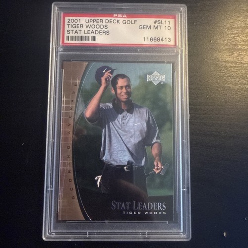 2001 Upper Deck Stat Leaders Tiger Woods #SL11 card