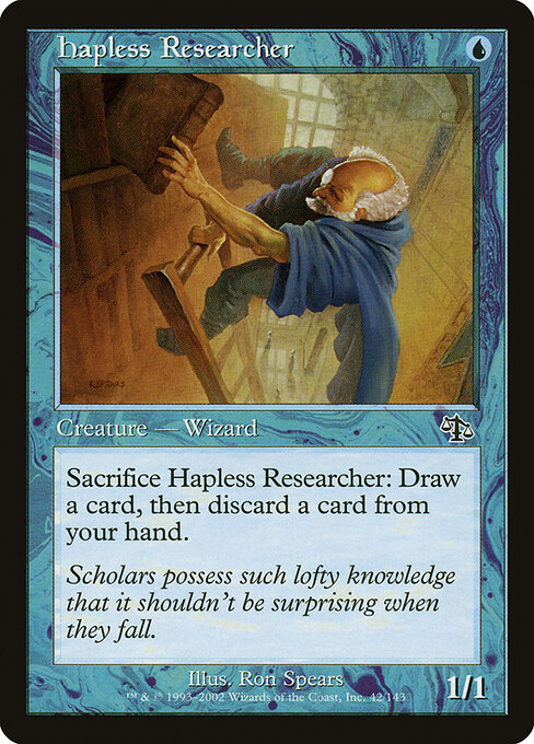 2002 Judgment Hapless Researcher #42 card