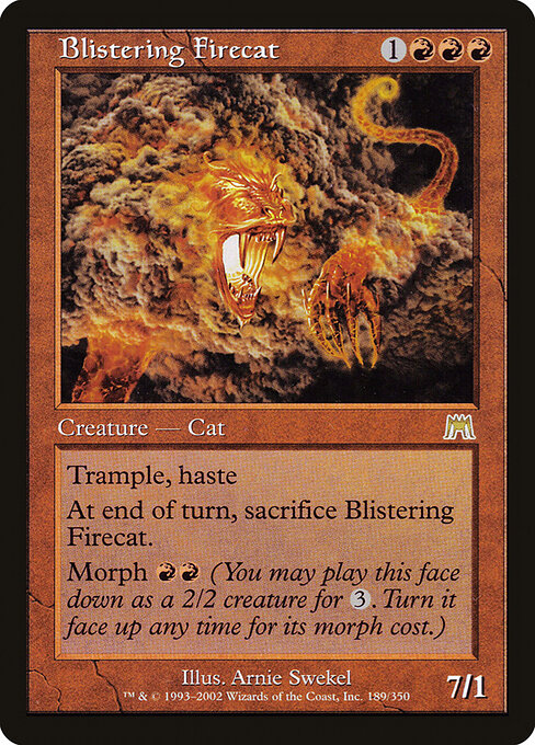 2002 Onslaught Blistering Firecat #189 card