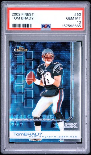 2002 Topps Finest Tom Brady #50 card