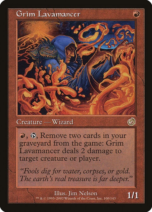 2002 Torment Grim Lavamancer #100 card