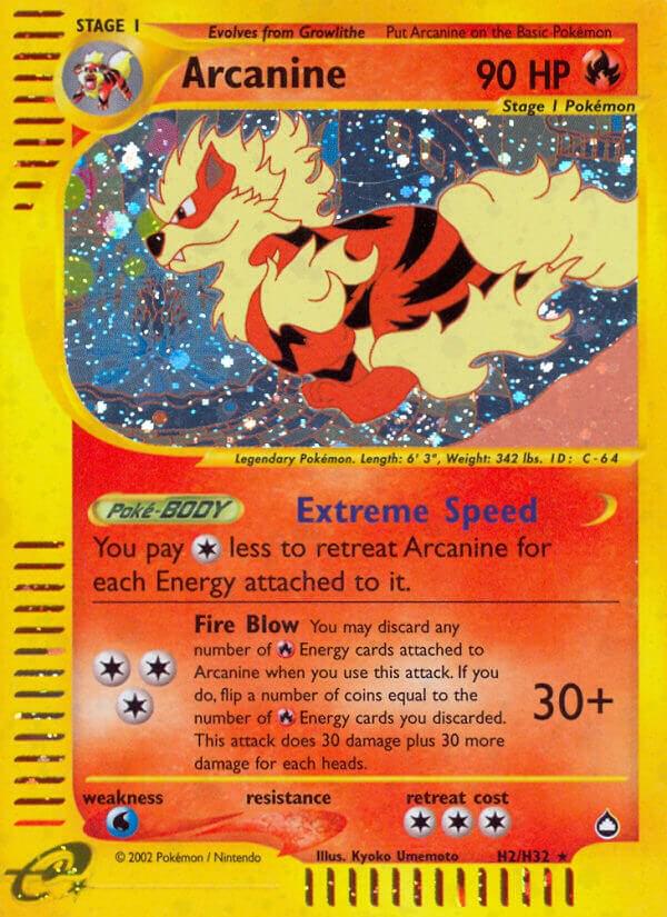 2003 Aquapolis Arcanine #H2 card