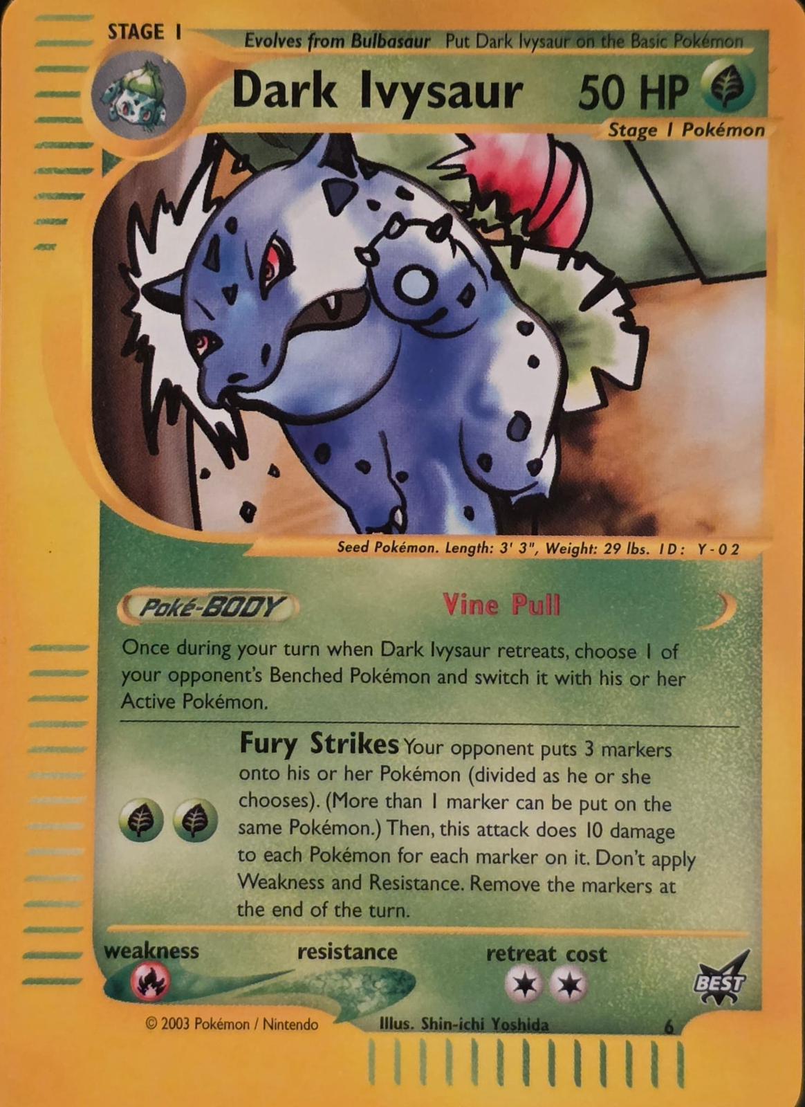 2003 Best of Game Dark Ivysaur #6 card