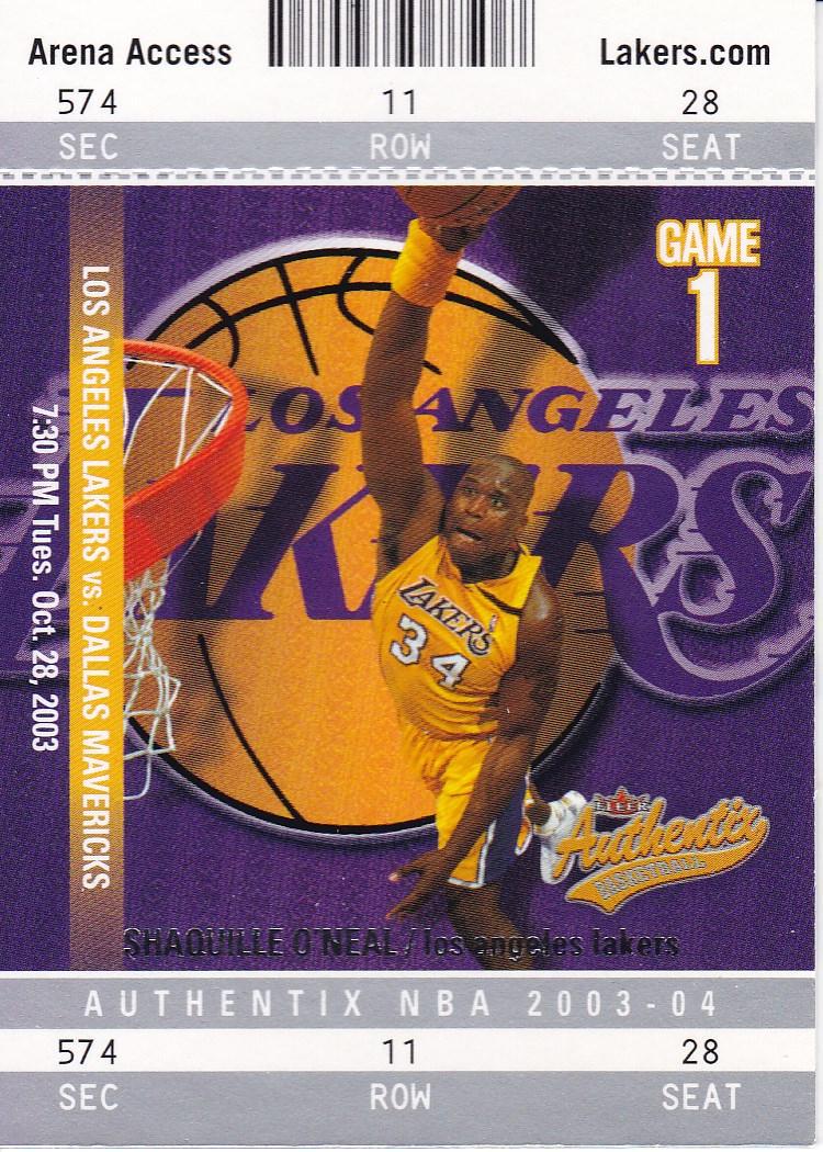 2003 Fleer Authentix Shaquille O'Neal #57 card