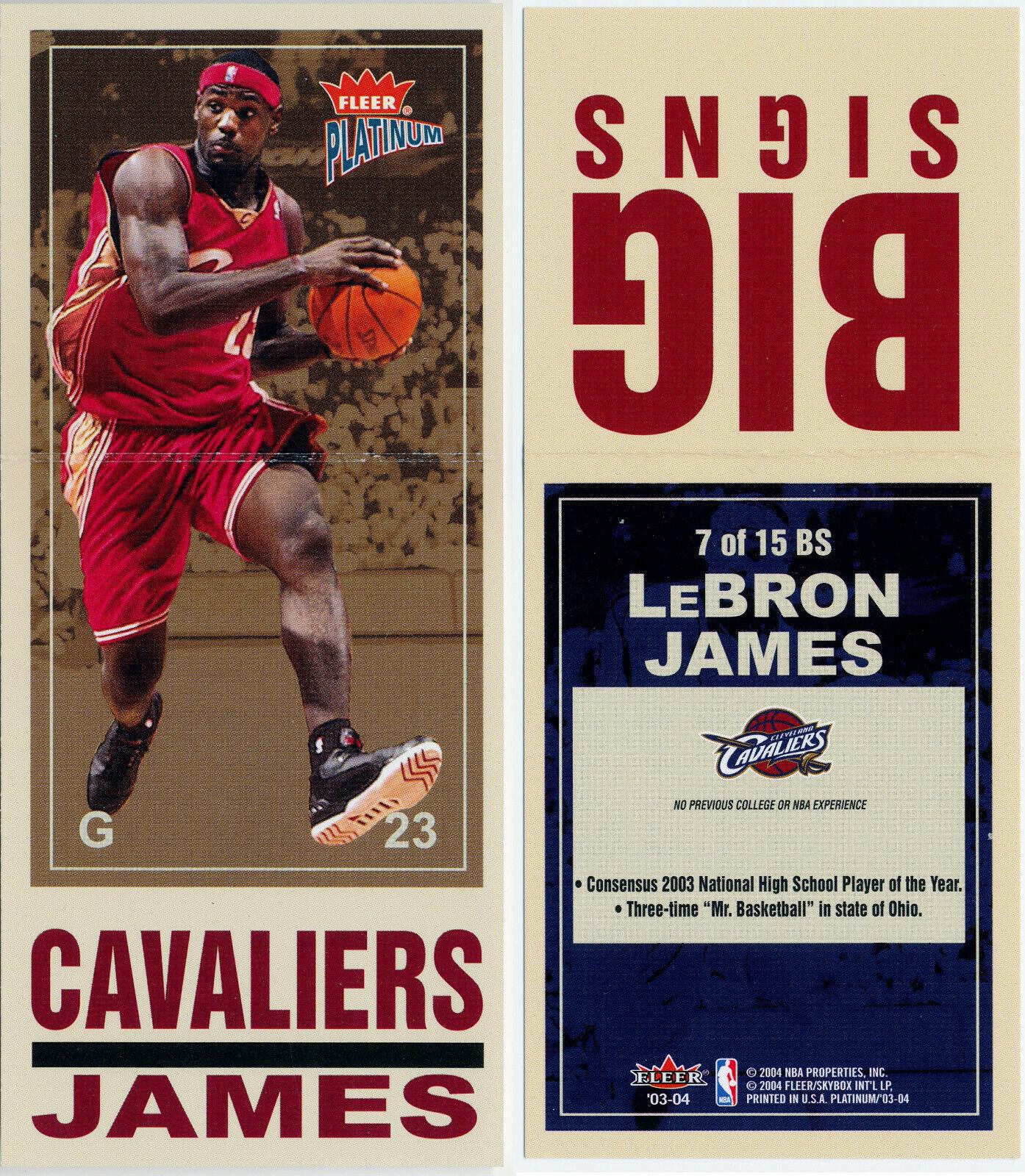 2003 Fleer Platinum Big Signs LeBron James #7 card