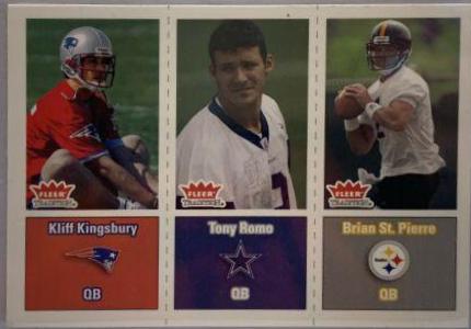 2003 Fleer Tradition Kliff Kingsbury, Tony Romo, Brian St. Pierre #299 card
