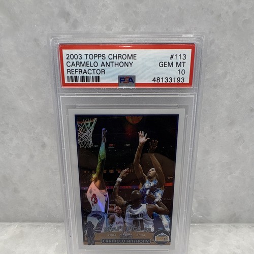 2003 Topps Chrome Carmelo Anthony [Refractor] #113 card