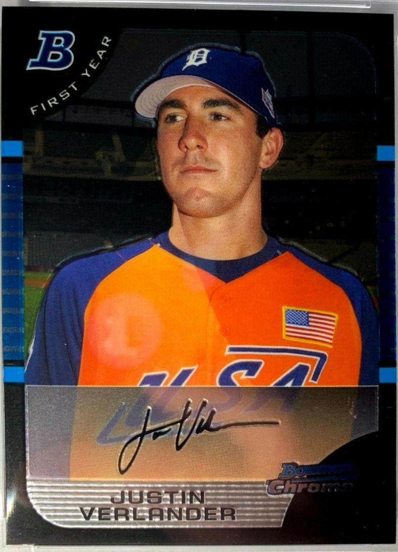 2005 Bowman Chrome Draft Picks Justin Verlander #129 card