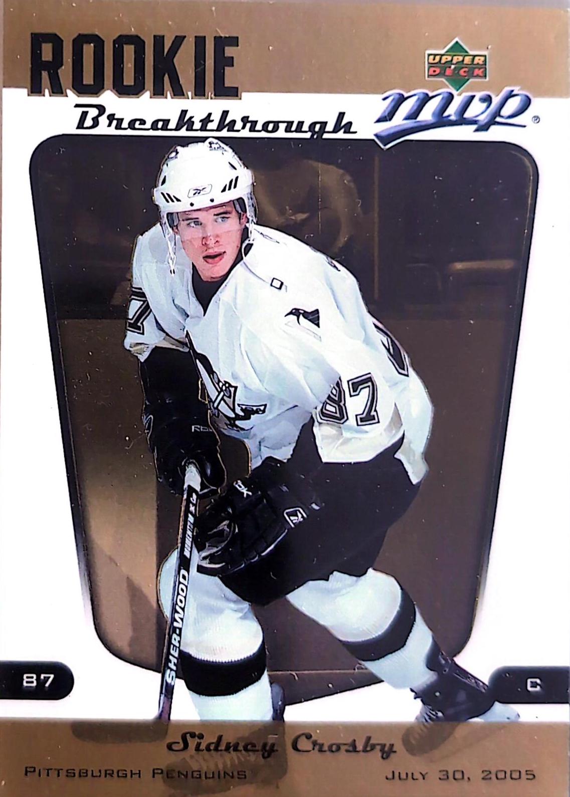 2005 Upper Deck MVP Rookie Breakthrough Sidney Crosby #RB1 card