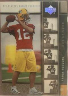 2005 Upper Deck Rookie Premiere Aaron Rodgers [Platinum] #16 card
