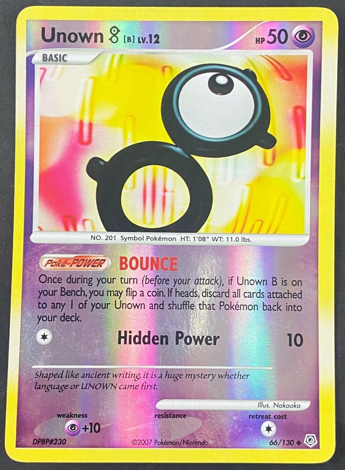 2007 Diamond & Pearl Unown B [Reverse Holo] #66 card