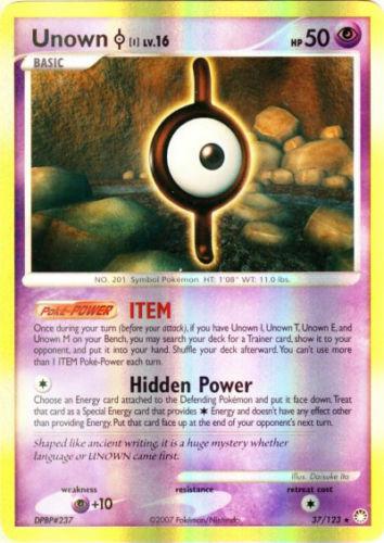 2007 Mysterious Treasures Unown I [Reverse Holo] #37 card