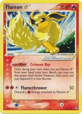 2007 Power Keepers Flareon [Gold Star] #100 card