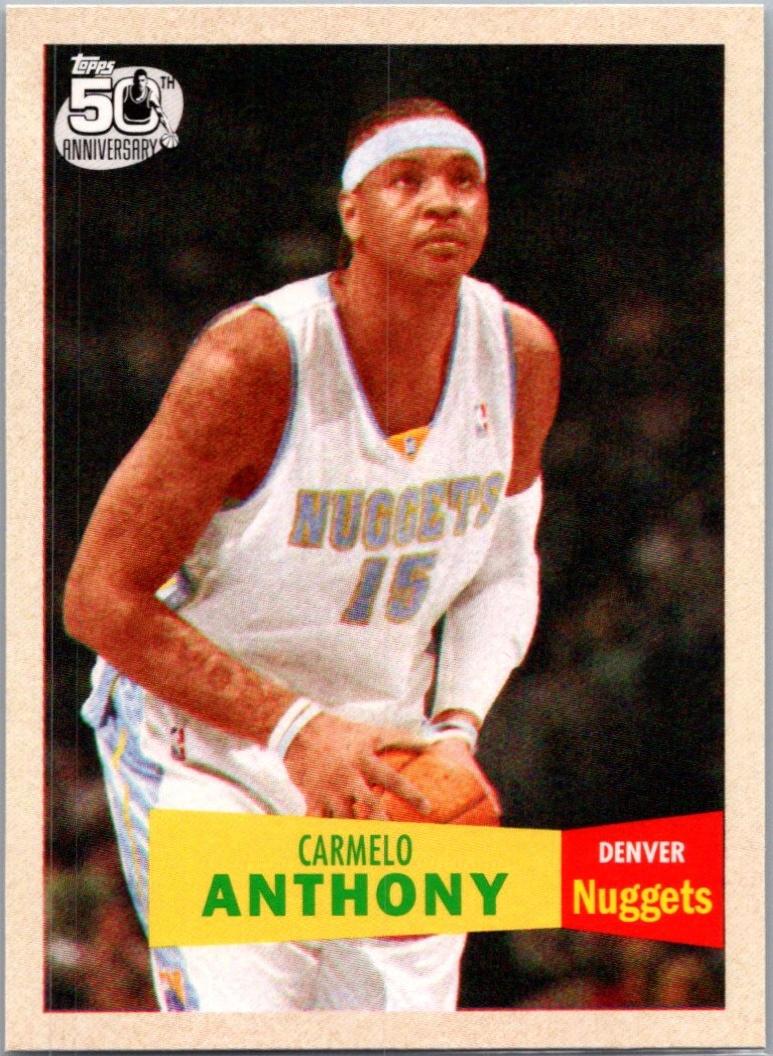 2007 Topps 1957-58 Variation Carmelo Anthony [Gold] #15 card