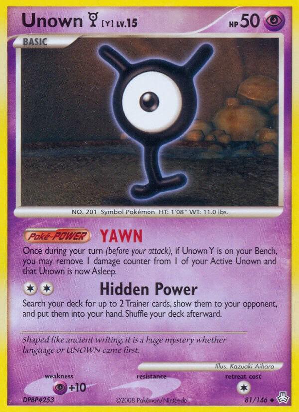 2008 Legends Awakened Unown Y #81 card