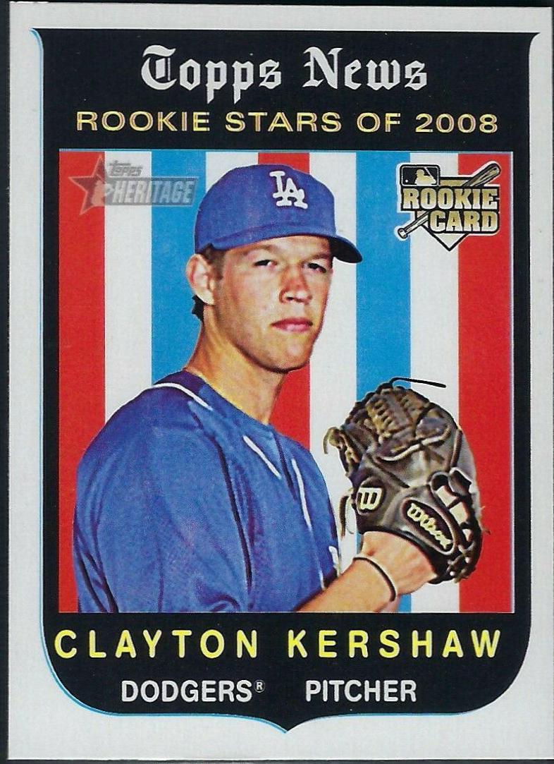 2008 Topps Heritage Clayton Kershaw [Black Back] #595 card