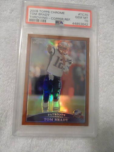 2009 Topps Chrome Tom Brady [Throwing Copper Refractor] #TC70 card