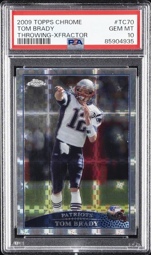 2009 Topps Chrome Tom Brady [Throwing Xfractor] #TC70 card