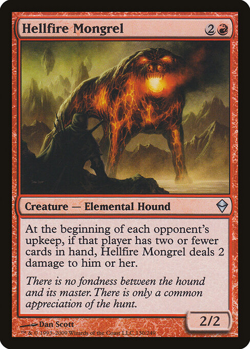 2009 Zendikar Hellfire Mongrel #130 card