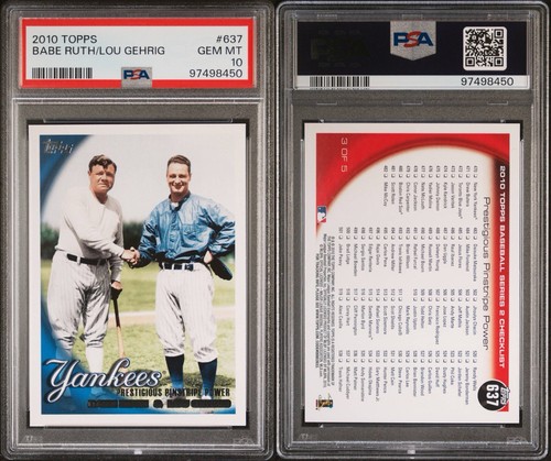 2010 Topps Babe Ruth / Lou Gehrig #637 card